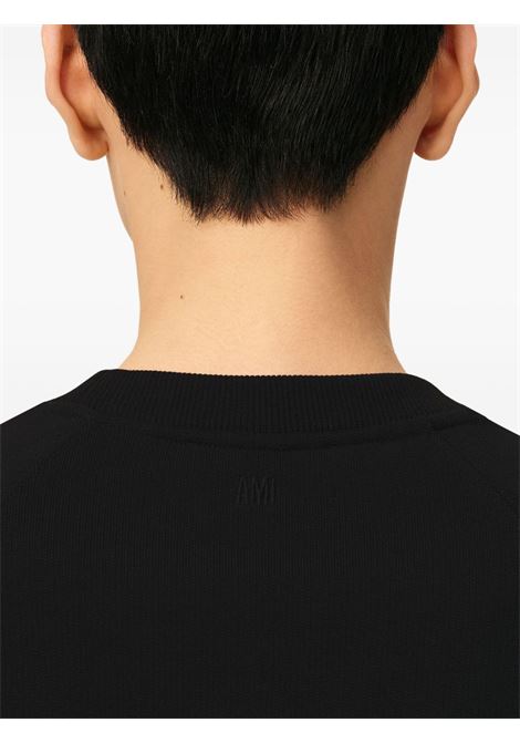 adc sweatshirt man black AMI PARIS | USW757.747001